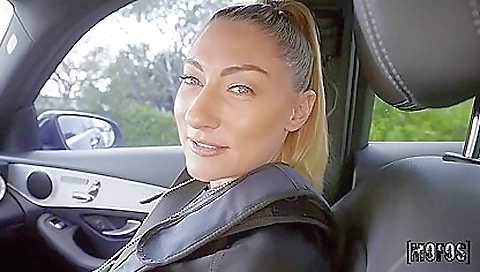 Sexy babe with huge tits fucks and gets hot facial