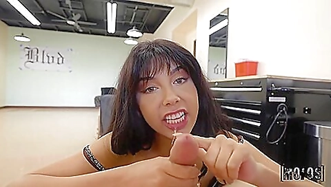 Sultry milf with a younger electroslut